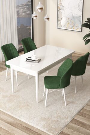 Dining Table & Chairs Set (5 Pieces) Arp - White
