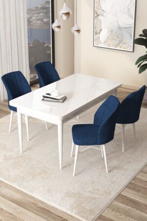 Dining Table & Chairs Set (5 Pieces) Arp - White