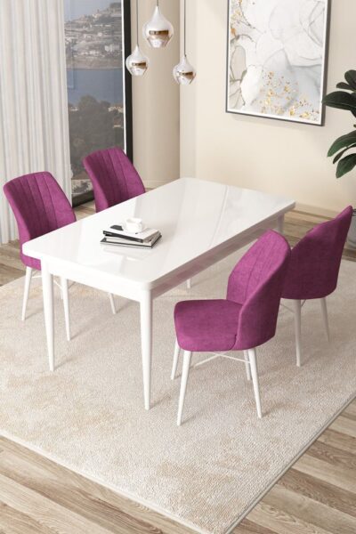 Dining Table & Chairs Set (5 Pieces) Arp - White