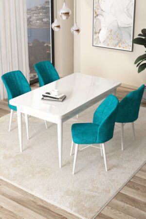 Dining Table & Chairs Set (5 Pieces) Arp - White