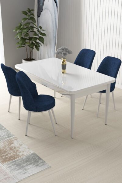 Dining Table & Chairs Set (5 Pieces) Nil - White