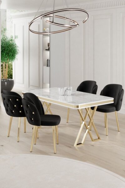 Dining Table & Chairs Set (5 Pieces) Rigel - White