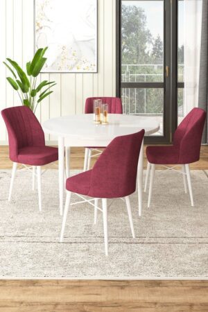 Dining Table & Chairs Set (5 Pieces) Rox - White
