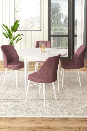 Dining Table & Chairs Set (5 Pieces) Rox - White