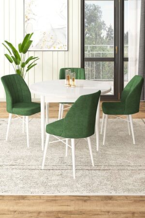 Dining Table & Chairs Set (5 Pieces) Rox - White