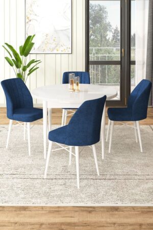 Dining Table & Chairs Set (5 Pieces) Rox - White