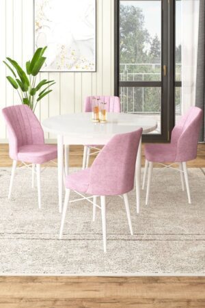 Dining Table & Chairs Set (5 Pieces) Rox - White