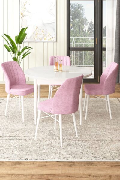 Dining Table & Chairs Set (5 Pieces) Rox - White
