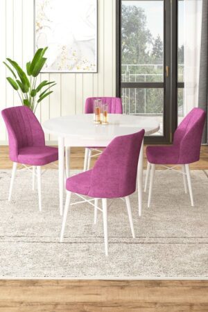 Dining Table & Chairs Set (5 Pieces) Rox - White