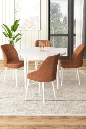 Dining Table & Chairs Set (5 Pieces) Rox - White