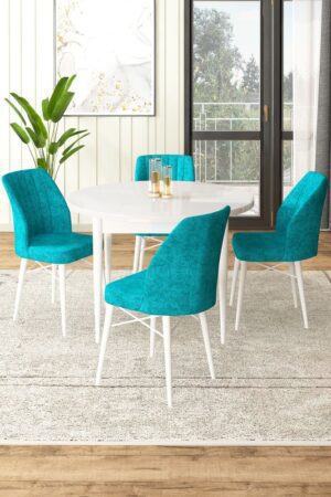 Dining Table & Chairs Set (5 Pieces) Rox - White