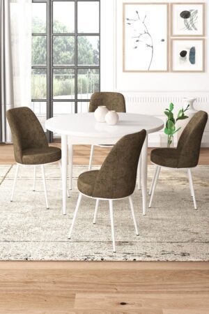 Dining Table & Chairs Set (5 Pieces) Tor - White