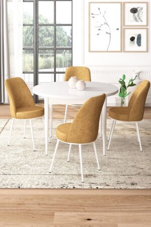 Dining Table & Chairs Set (5 Pieces) Tor - White