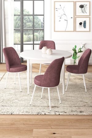 Dining Table & Chairs Set (5 Pieces) Tor - White