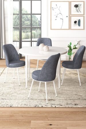 Dining Table & Chairs Set (5 Pieces) Tor - White