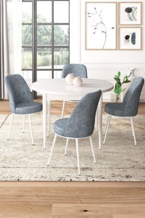 Dining Table & Chairs Set (5 Pieces) Tor - White