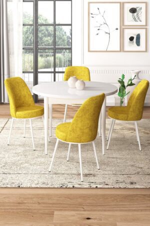 Dining Table & Chairs Set (5 Pieces) Tor - White