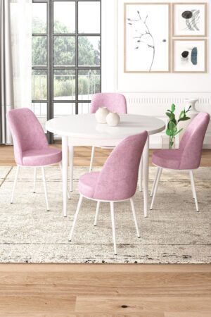 Dining Table & Chairs Set (5 Pieces) Tor - White