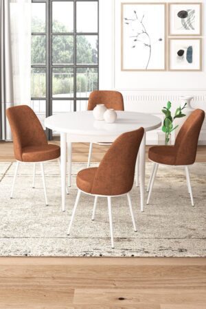 Dining Table & Chairs Set (5 Pieces) Tor - White