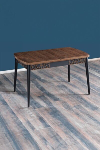 Extendable Dining Table Amalfi Motif - Walnut