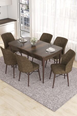 Extendable Dining Table & Chairs Set (7 Pieces) Eva - Baroque