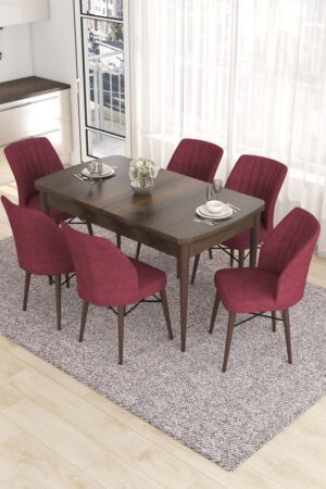 Extendable Dining Table & Chairs Set (7 Pieces) Eva - Baroque
