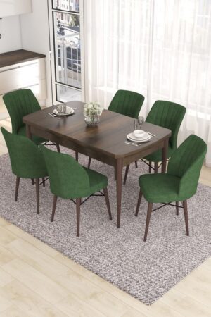 Extendable Dining Table & Chairs Set (7 Pieces) Eva - Baroque