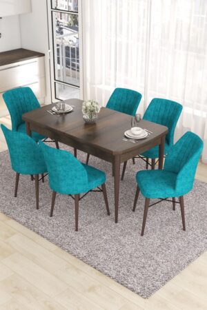 Extendable Dining Table & Chairs Set (7 Pieces) Eva - Baroque