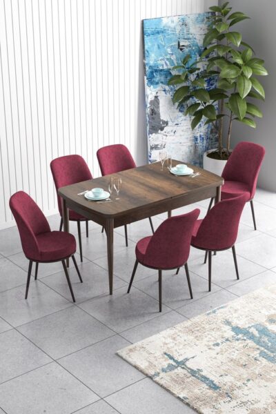 Extendable Dining Table & Chairs Set (7 Pieces) Han - Baroque