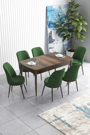 Extendable Dining Table & Chairs Set (7 Pieces) Han - Baroque