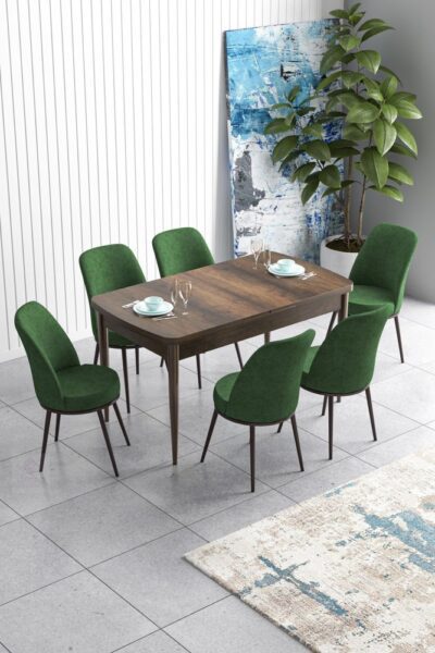 Extendable Dining Table & Chairs Set (7 Pieces) Han - Baroque