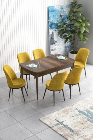 Extendable Dining Table & Chairs Set (7 Pieces) Han - Baroque