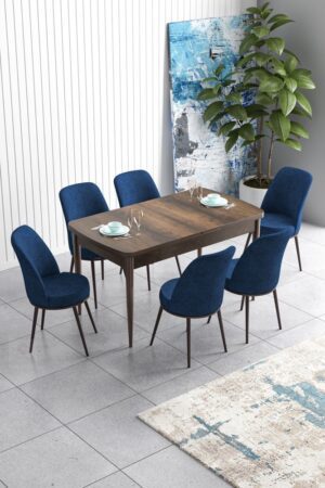 Extendable Dining Table & Chairs Set (7 Pieces) Han - Baroque
