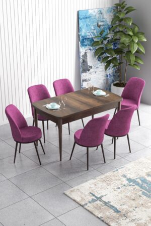 Extendable Dining Table & Chairs Set (7 Pieces) Han - Baroque