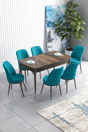 Extendable Dining Table & Chairs Set (7 Pieces) Han - Baroque