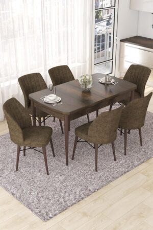 Extendable Dining Table & Chairs Set (7 Pieces) Nef - Baroque