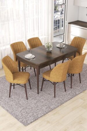 Extendable Dining Table & Chairs Set (7 Pieces) Nef - Baroque
