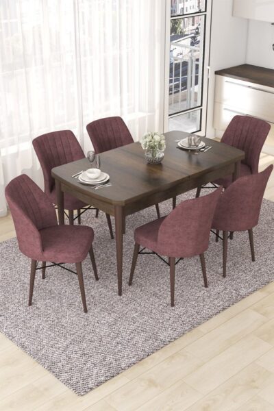 Extendable Dining Table & Chairs Set (7 Pieces) Nef - Baroque