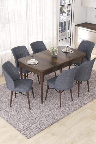 Extendable Dining Table & Chairs Set (7 Pieces) Nef - Baroque