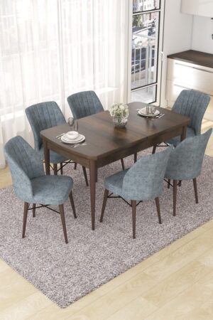 Extendable Dining Table & Chairs Set (7 Pieces) Nef - Baroque