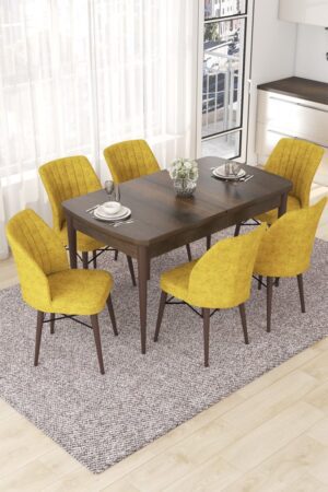 Extendable Dining Table & Chairs Set (7 Pieces) Nef - Baroque