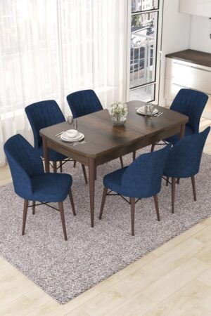 Extendable Dining Table & Chairs Set (7 Pieces) Nef - Baroque