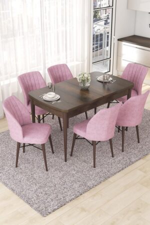Extendable Dining Table & Chairs Set (7 Pieces) Nef - Baroque