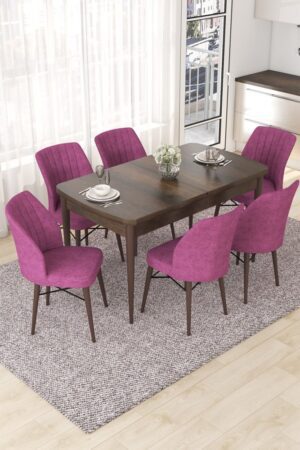 Extendable Dining Table & Chairs Set (7 Pieces) Nef - Baroque