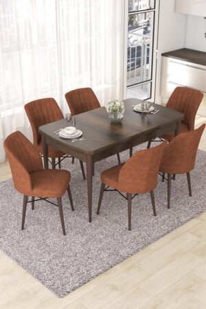 Extendable Dining Table & Chairs Set (7 Pieces) Nef - Baroque