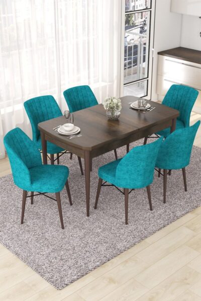 Extendable Dining Table & Chairs Set (7 Pieces) Nef - Baroque