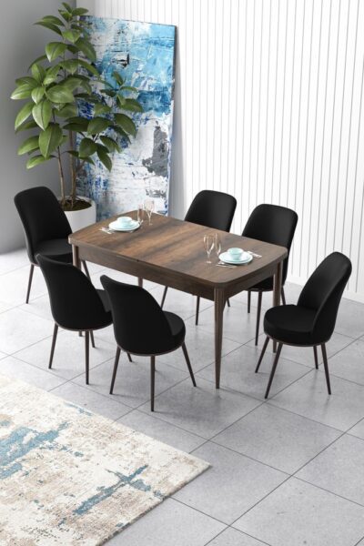 Extendable Dining Table & Chairs Set (7 Pieces) Zen - Baroque