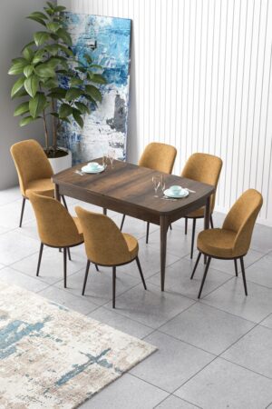 Extendable Dining Table & Chairs Set (7 Pieces) Zen - Baroque