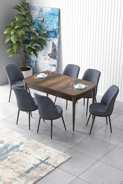 Extendable Dining Table & Chairs Set (7 Pieces) Zen - Baroque