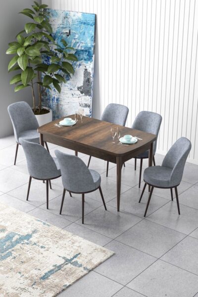 Extendable Dining Table & Chairs Set (7 Pieces) Zen - Baroque